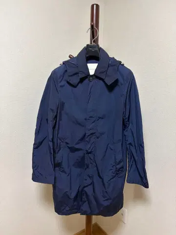 매킨토시 나일론 후드 부착 스텐카라 코트 네이비 38