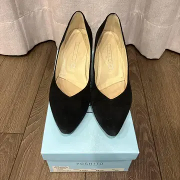 YOSHITO 블랙 스웨이드 하이힐 23cm