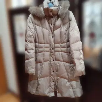 퍼 포함 롱 다운 자켓 베이지