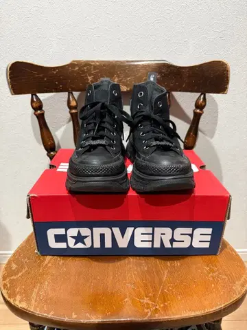 CONVERSE ALL STAR x X-girl 블랙 하이컷 스니커즈