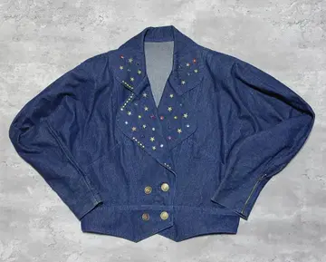 [ SALE ] 데님 자켓 카우보이 별 스터드 아메카지 크롭 기장