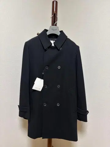 [새상품] 매킨토시 울 숏 트렌치코트 블랙 40