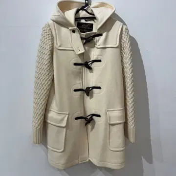 ijiit 더 케이지 더플 코트 화이트/크림색 일본제