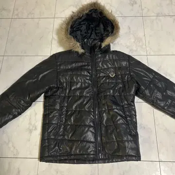 후드 부착 퍼 자켓 블랙