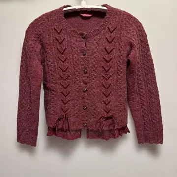 핑크하우스 프릴 가디건