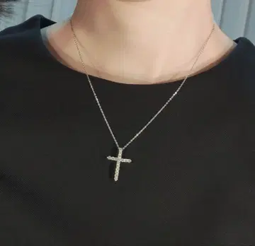 긴자 마츠야 백화점 KOSUI 다이아몬드 크로스 목걸이