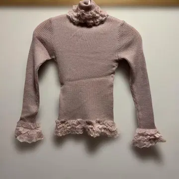 핑크하우스 프릴 하이넥 스웨터
