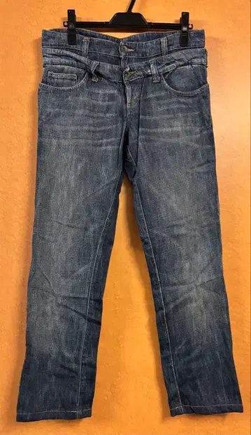 D&G 슬림핏 더블 벨트 다크 블루 데님