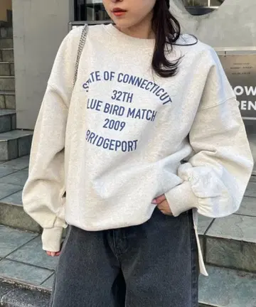 CIAOPANIC TYPY 사이드 슬릿 칼리지 맨투맨