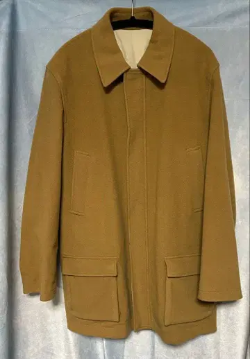 랜즈 엔즈 카멜 브라운 울 코트