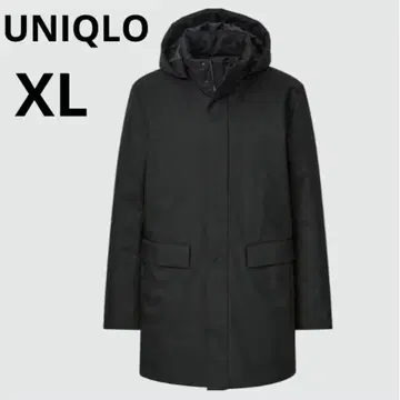 유니클로 남성용 하이브리드 다운 코트 내구성 발수 블랙 XL 사이즈
