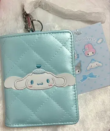 산리오 시나몬 이단 접이식 카드 케이스 엔젤 디자인 시리즈 BLUE