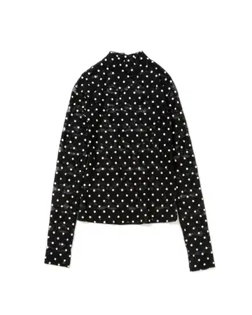 DOT LACE SEE-THROUGH TOP (HIGH NECK)