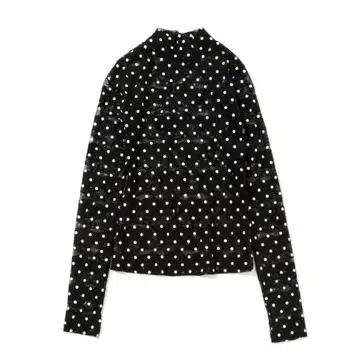 DOT LACE SEE-THROUGH TOP (HIGH NECK)