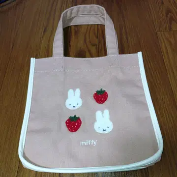 [미사용 새상품] 미피 백 핑크 딸기 무늬