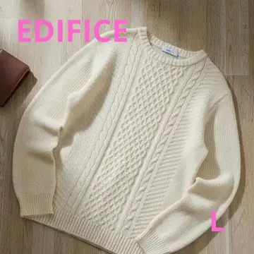 에디피스 케이블 니트 스웨터 남성용 L 두꺼운 원단 크루넥