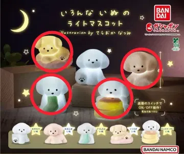 가챠 여러가지 강아지 라이트 마스코트 테라오카 나츠미 4개 세트
