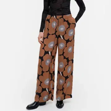 마리메꼬 marimekko 우니코 브라운 팬츠 xs