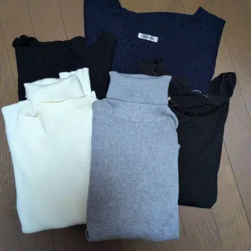 [ 묶음 판매 ] 리브 니트 터틀넥 니트 5세트