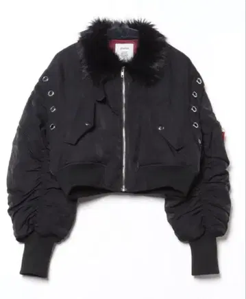 jouetie 퍼 포함 크롭 MA-1 자켓 블루종