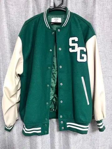 jouetie 바시티 자켓 그린