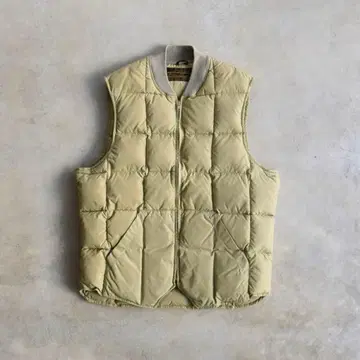 80s 에디 바우어 퀼팅 다운 베스트 베이지 L 블랙 택