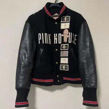 PINK HOUSE 핑크하우스 큐피 칼 헬무트 바시티 자켓 가죽