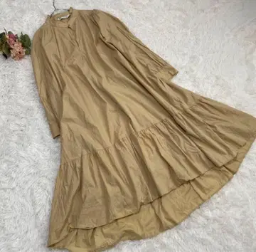 ZARA 자라 롱 원피스 프릴 블라우스 원피스 티어드 베이지