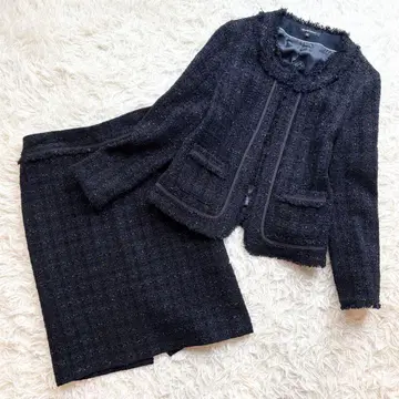 [새상품급] 로트레아몽 셋업 수트 스커트 트위드 네이비