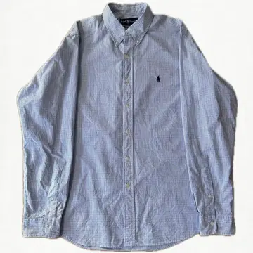 랄프 로렌 BD 셔츠 긴팔 파랑 체크 새상품급