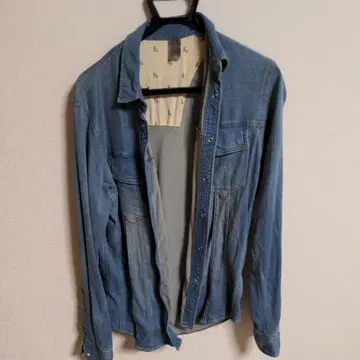 데님 셔츠 긴팔 버튼 포함 사이즈 1