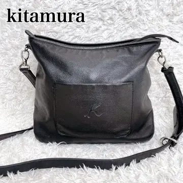 키타무라 kitamura 가죽 소가죽 블랙 숄더백