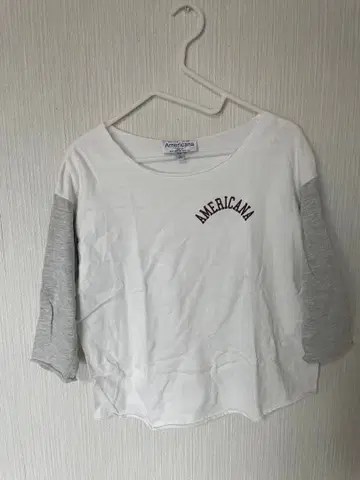 Americana 7부 소매 T셔츠 화이트/그레이