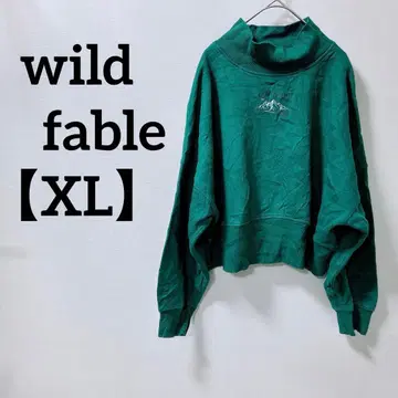 wild fable [ XL ] 와일드 페이 그린 하이넥 트레이닝복