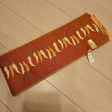 고추 패턴 반폭 오비 키류 직물