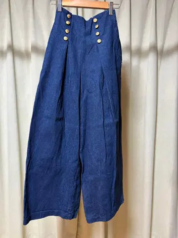 an another angelus 골드 더블 버튼 데님 마린 팬츠