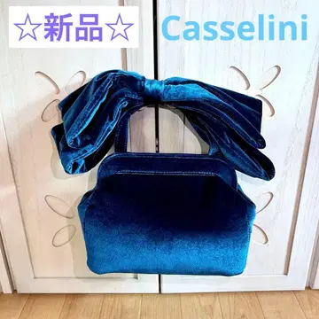 새상품 Casselini 캐세리니 리본 핸드백 네이비