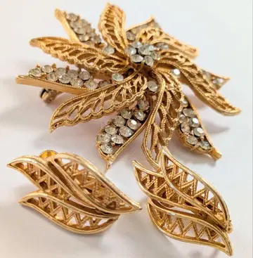 CORO 빈티지 브로치 & 귀찌 세트