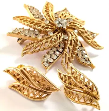 CORO 빈티지 브로치 & 귀찌 세트