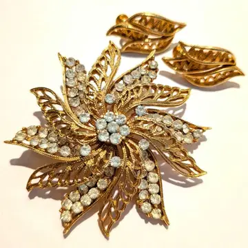 CORO 빈티지 브로치 & 귀찌 세트