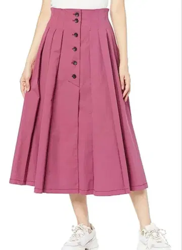 새상품 내추럴 뷰티 베이직 롱 스커트 핑크 36 S