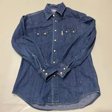 BLUE BLUE 데님 셔츠 긴팔 다크 블루
