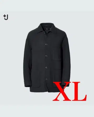울 블렌드 오버사이즈 셔츠 자켓 +J XL 블랙