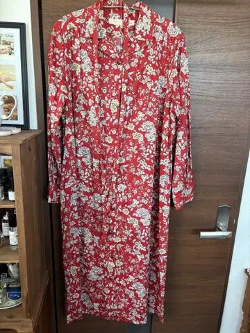 DotandStripes 리버티 빨간색 꽃무늬 셔츠 원피스