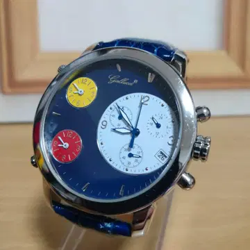 Gallucci 가루치 남성용 쿼츠 시계 쓰리 타임 배터리 포함 작동품