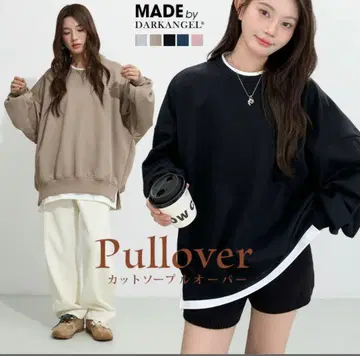 다크 엔젤 볼륨 맨투맨 상의 속기모 프리 사이즈 블랙