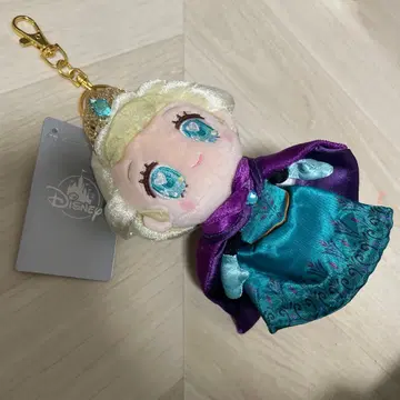 디즈니 스토어 봉제 인형 키체인 안나 왕관 즉위식 엘사