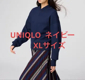 UNIQLO C 스무스 코튼 크루넥 스웨터 네이비 XL