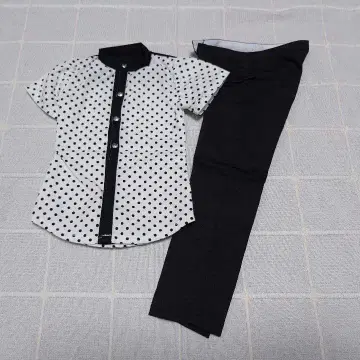 BLACK 도트 셔츠 팬츠 보크스제