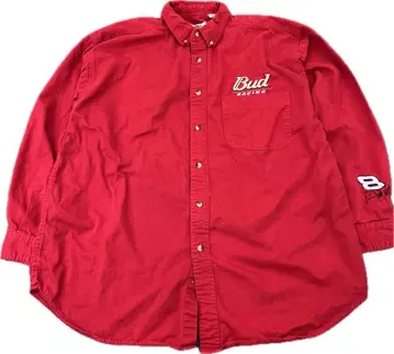 Budweiser Bud Racing 빨간색 버튼 다운 셔츠 XXL